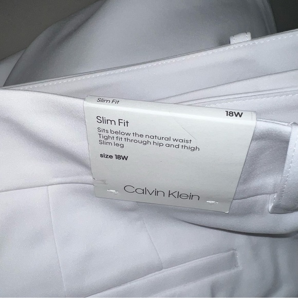 NEW Calvin Klein White Straight Leg Trousers Dress Pants Plus Size 18W - Picture 5 of 11